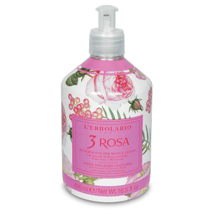 3 Rosa detergente mani e corpo